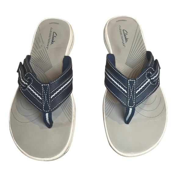 Clarks Cloudsteppers Navy Blue Women's Sandals Size 9 - Picture 1 of 5